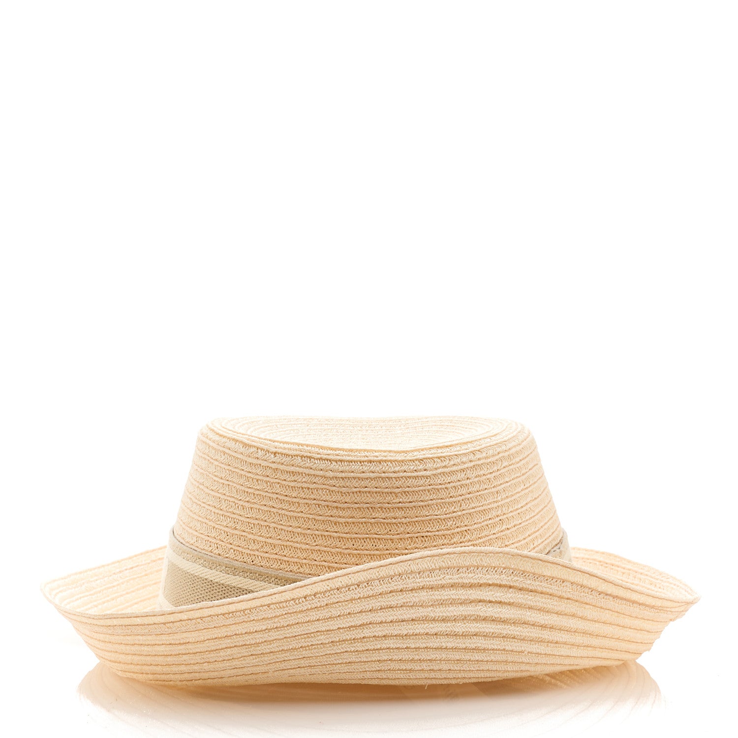 Christian Dior Straw Lage Dioresort Brim Hat 57 Beige 4 of 6