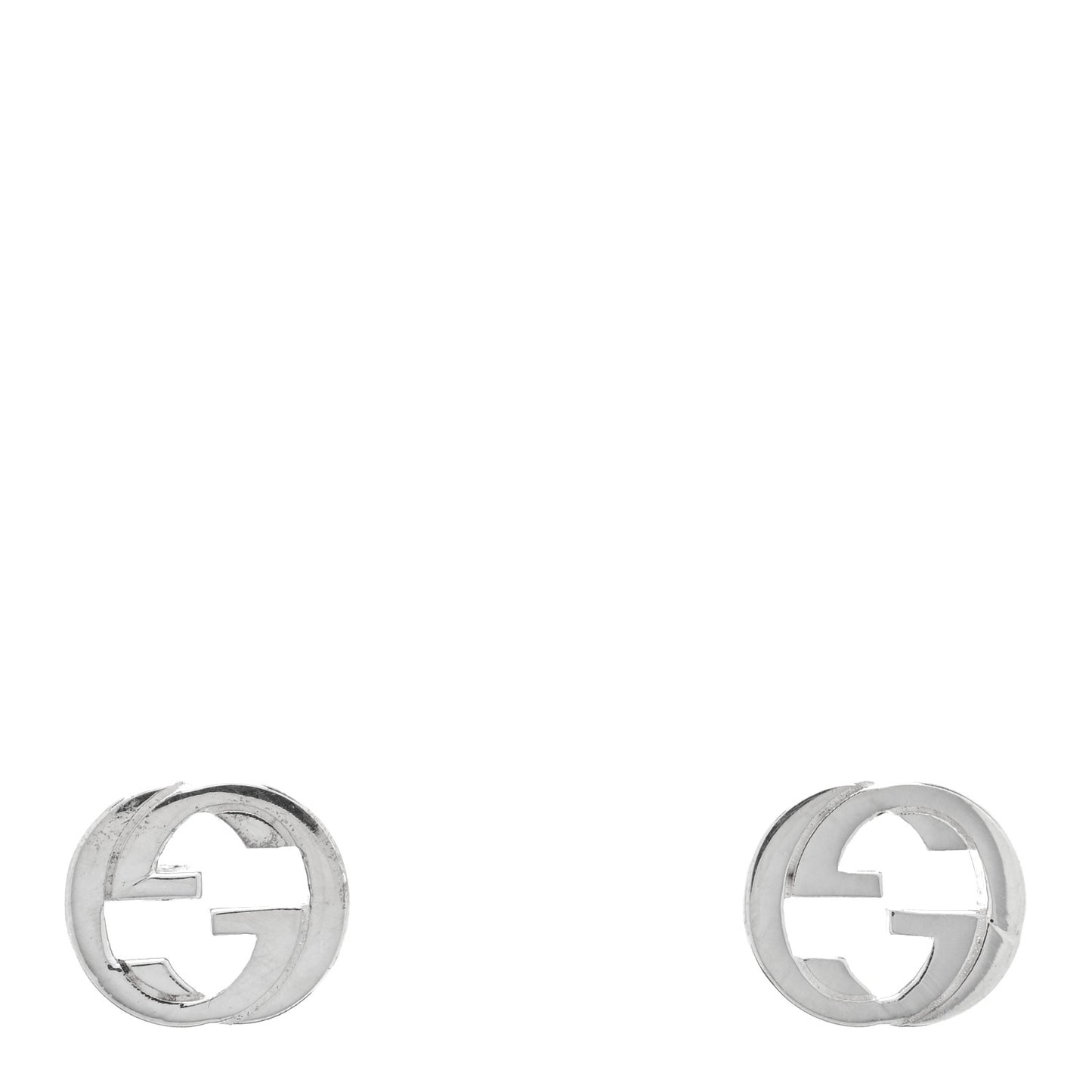 Sterling Silver Interlocking GG Stud Earrings