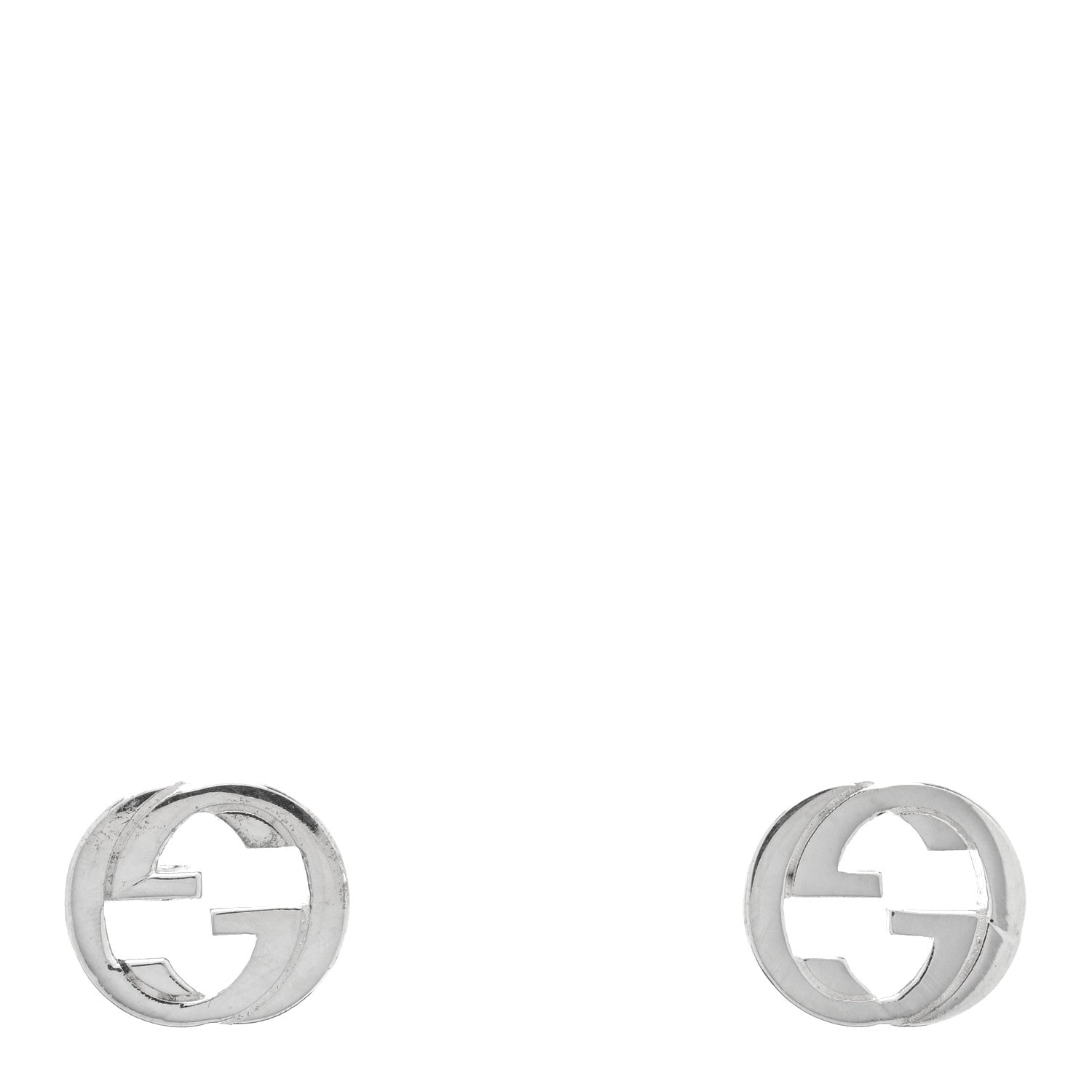 Gucci Sterling Silver Interlocking GG Stud Earrings 1 of 4