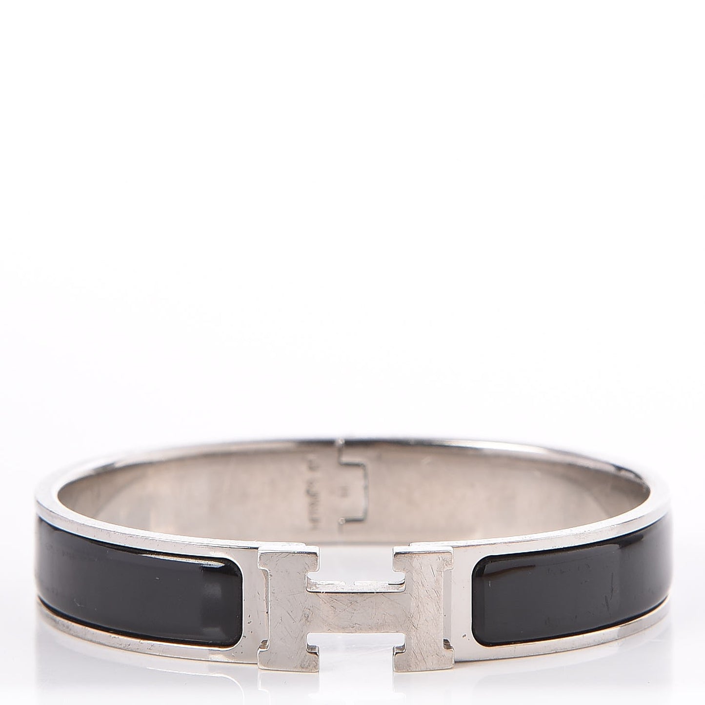 Enamel Narrow Clic Clac H Bracelet GM Black