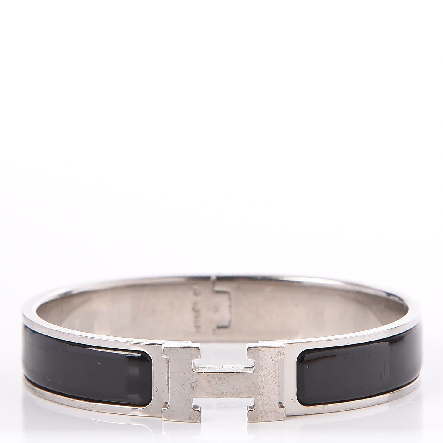 Hermes Enamel Narrow Clic Clac H Bracelet GM Black 1 of 4
