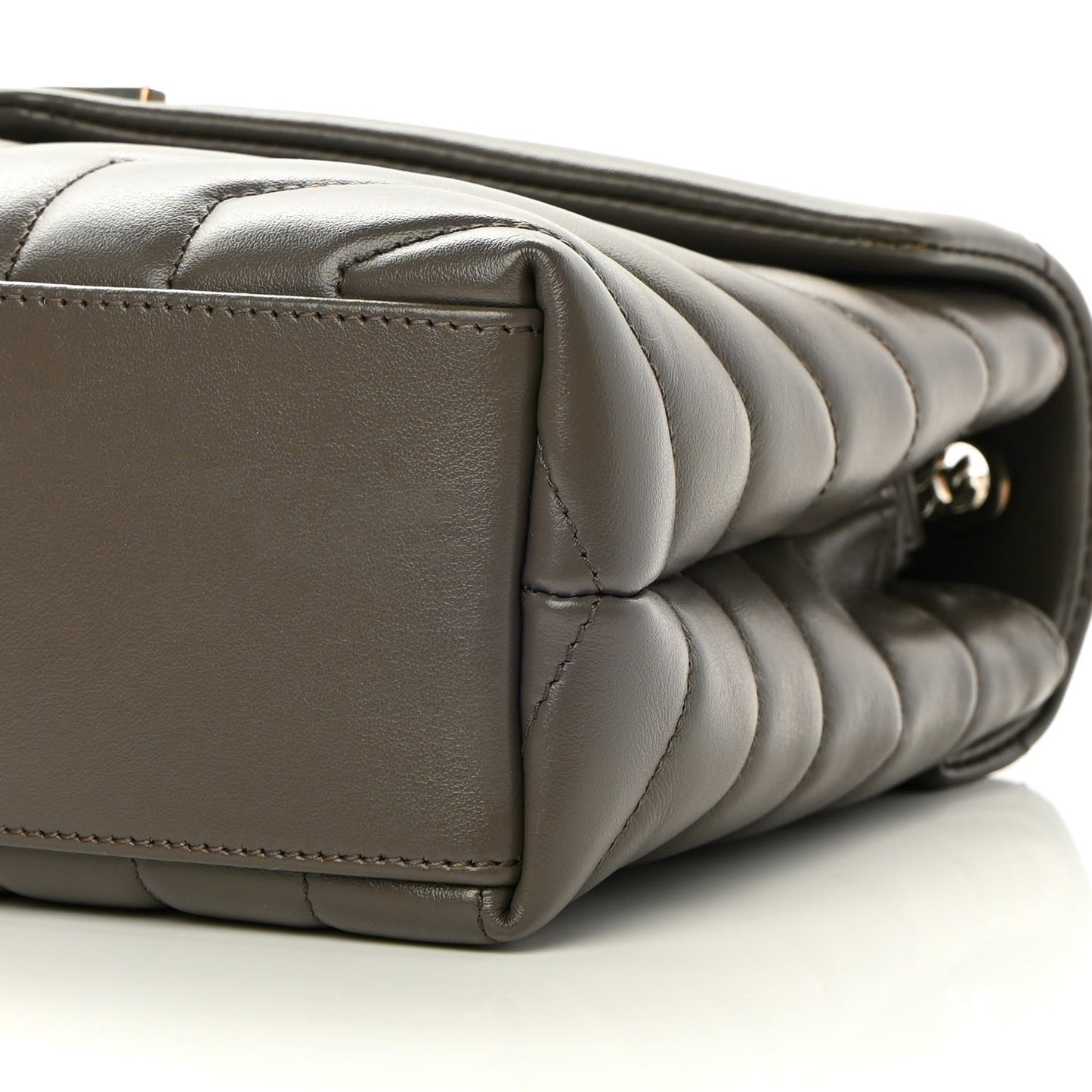 Calfskin Y Quilted Monogram Small Loulou Chain Satchel Taupe