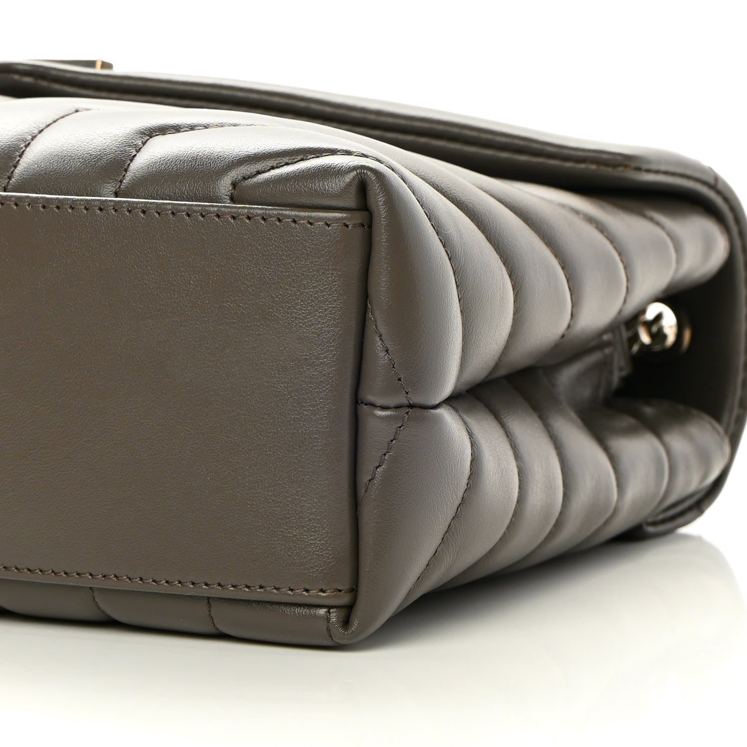 Saint Laurent Calfskin Y Quilted Monogram Small Loulou Chain Satchel Taupe 10 of 15
