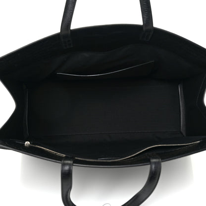 Saint Laurent Calfskin Crocodile Embossed Large Manhattan Shopper Tote Black 5 of 9