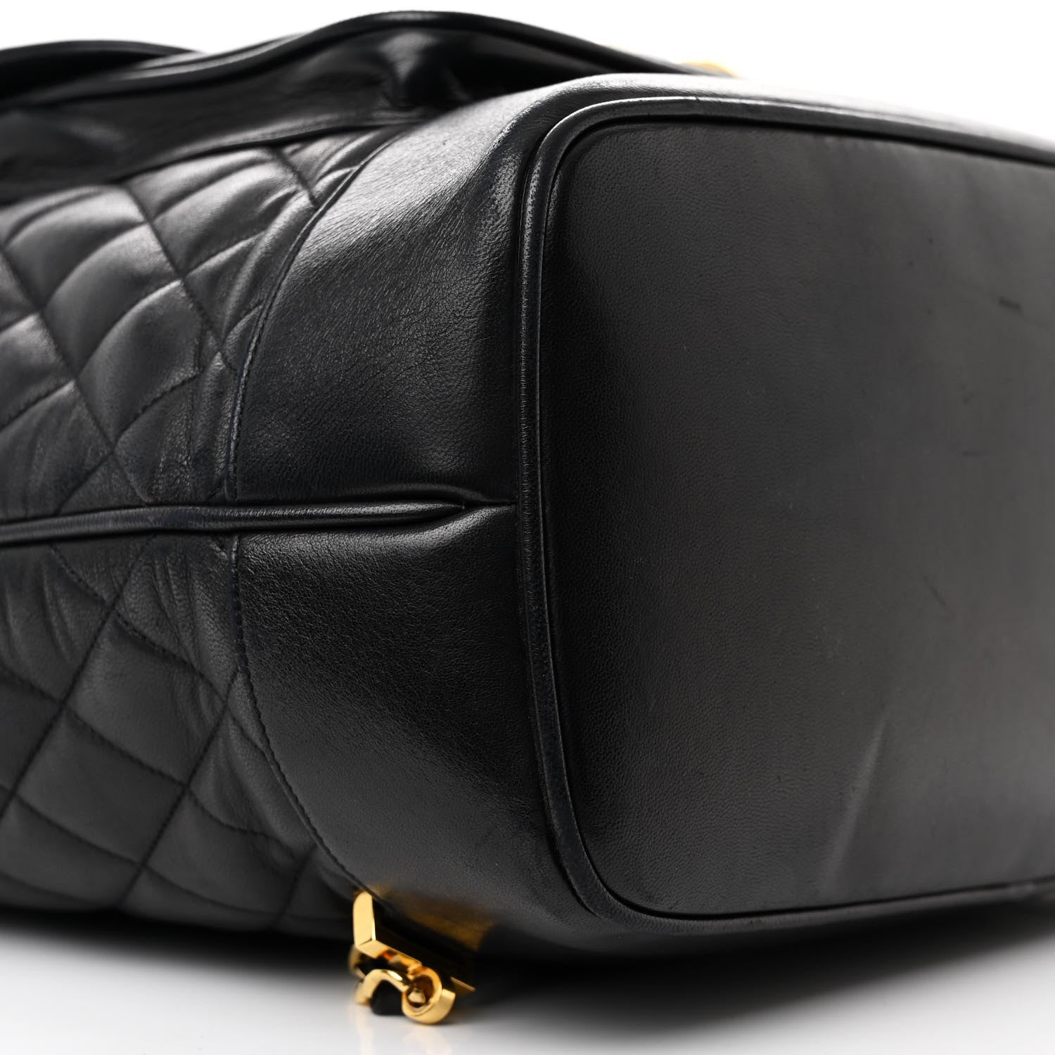 Chanel Lambskin Quilted Drawstring Backpack Black 10 of 13