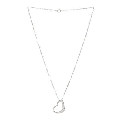 Tiffany Sterling Silver 22mm Elsa Peretti Open Heart Pendant Necklace 2 of 4