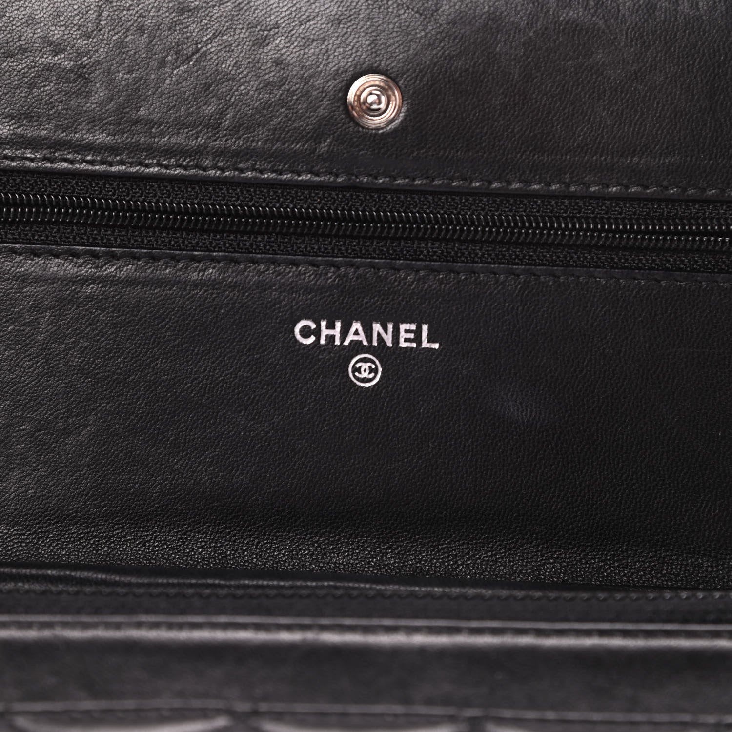 Chanel Lambskin Quilted Wallet On Chain WOC Black 6 of 17