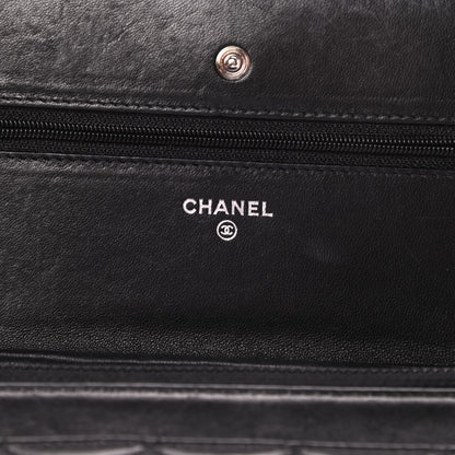 Chanel Lambskin Quilted Wallet On Chain WOC Black 6 of 17