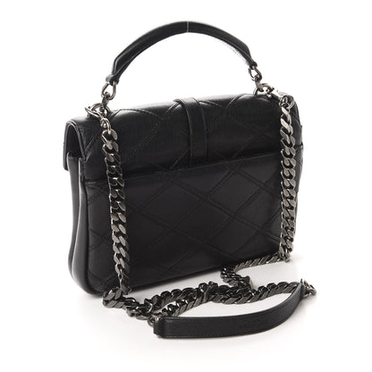 Saint Laurent Calfskin Matelasse Diamond Quilted Monogram Medium College Bag Black 4 of 16