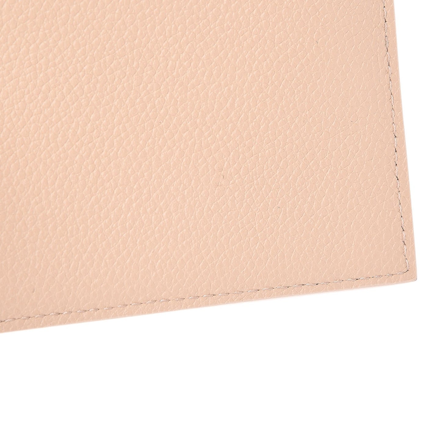 Grained Calfskin 5 Fragments Zip Pouch Card Holder Nude Powder