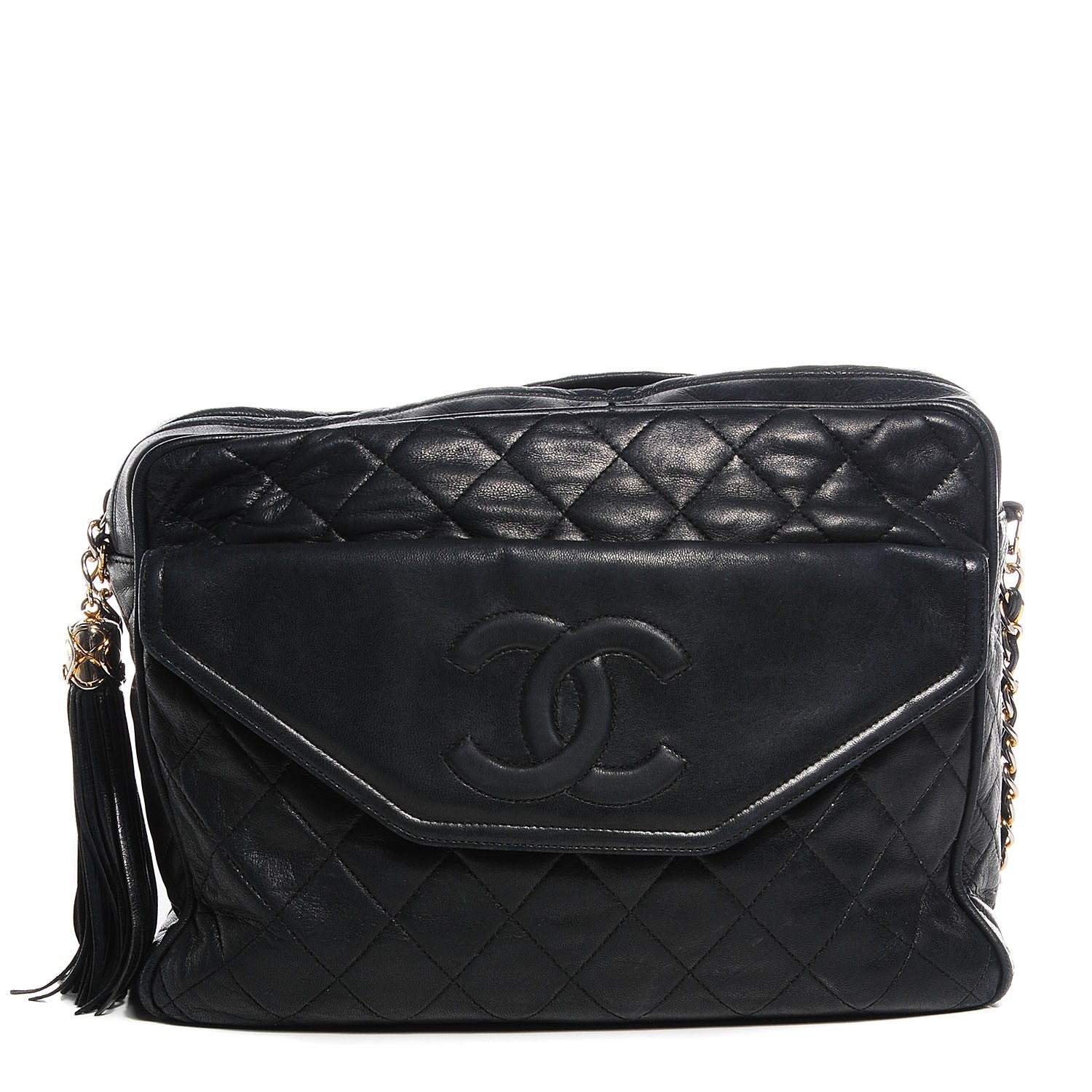 Chanel Lambskin Quilted Tassel Camera Case Black 1 of 8
