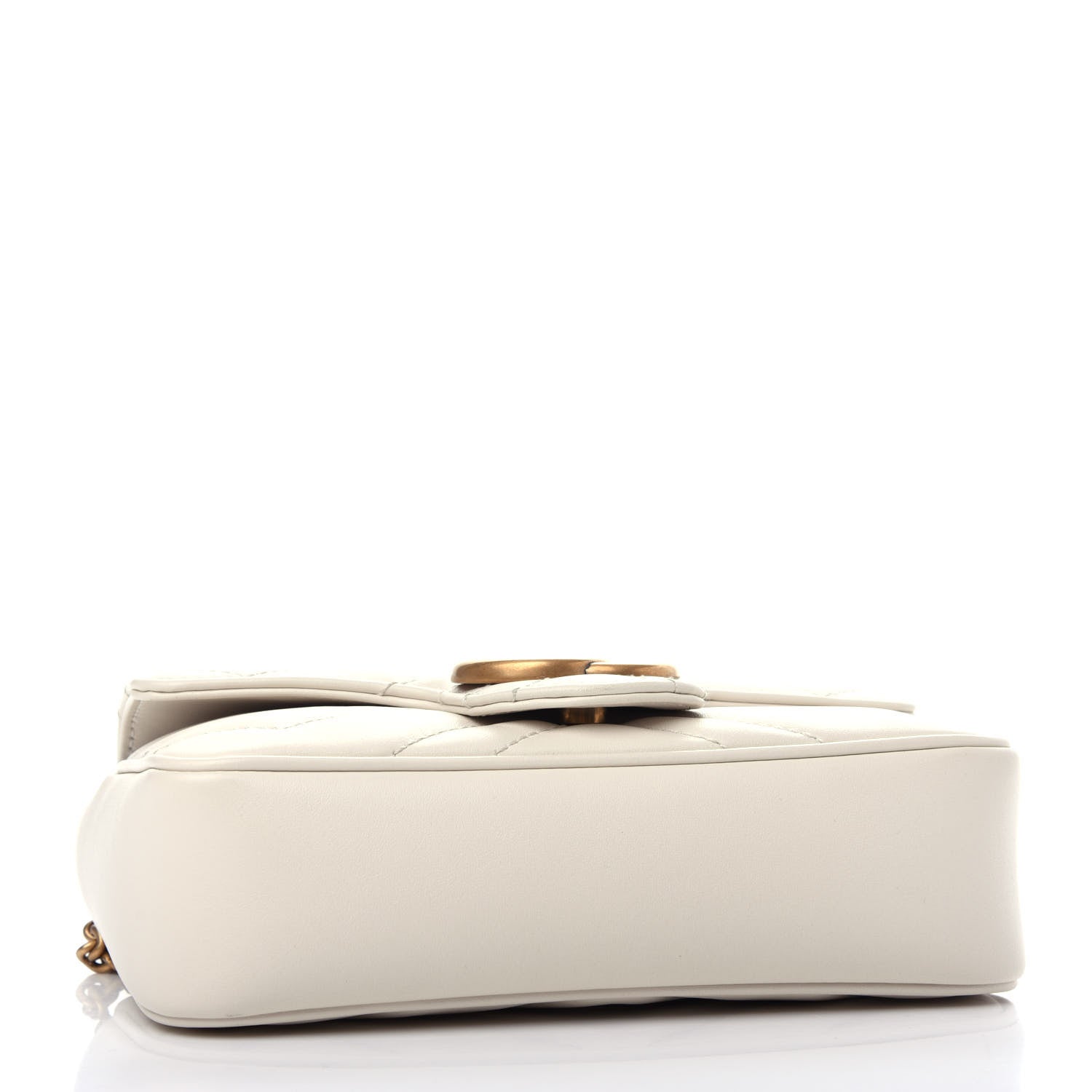Gucci Calfskin Matelasse Super Mini GG Marmont Shoulder Bag White 4 of 11