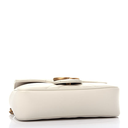 Gucci Calfskin Matelasse Super Mini GG Marmont Shoulder Bag White 4 of 11
