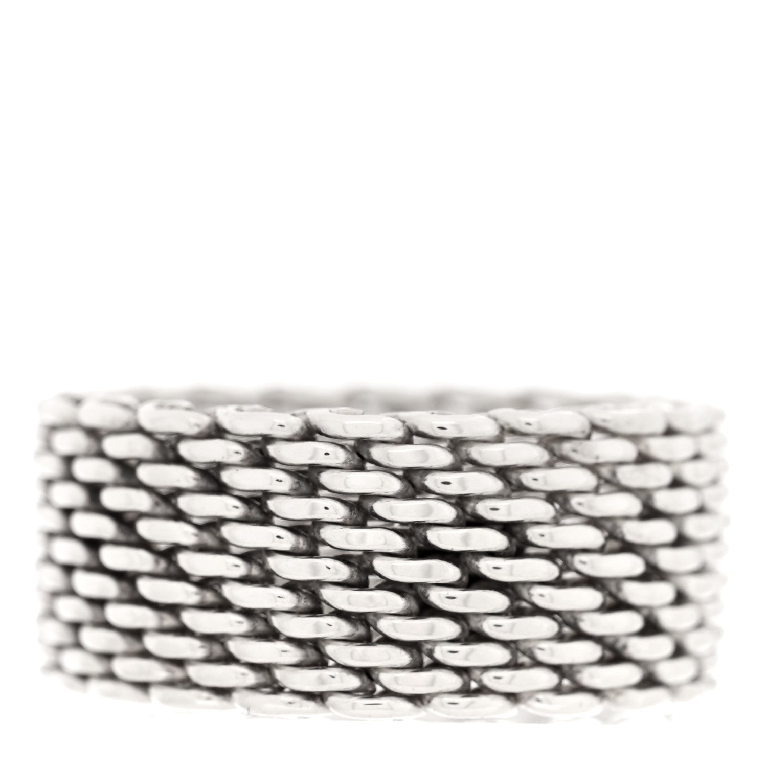 Tiffany Sterling Silver Somerset Mesh Ring 60 9 3 of 4