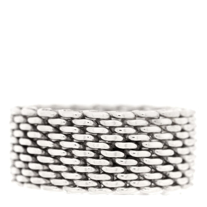Tiffany Sterling Silver Somerset Mesh Ring 60 9 3 of 4