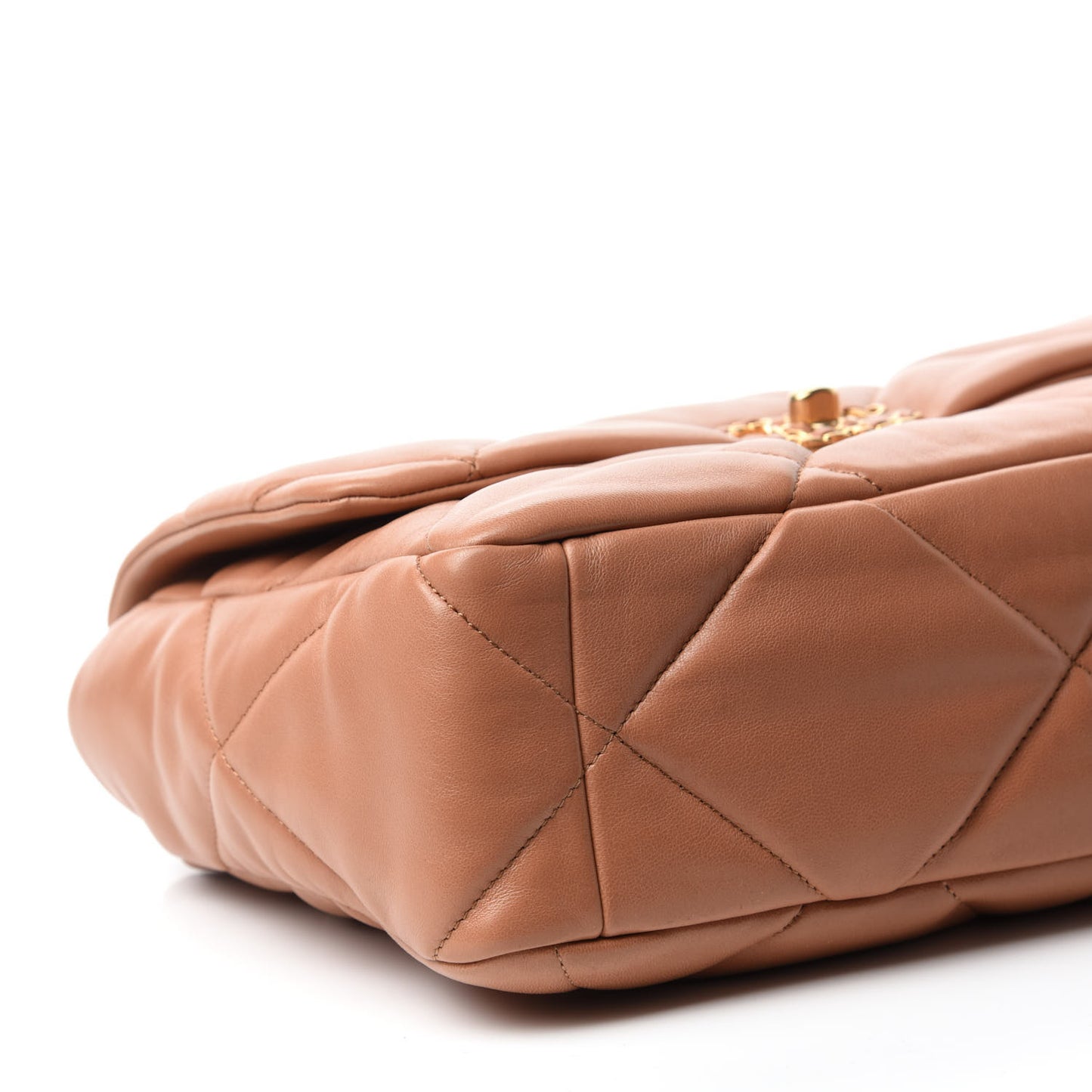 Lambskin Quilted Large Chanel 19 Flap Brown