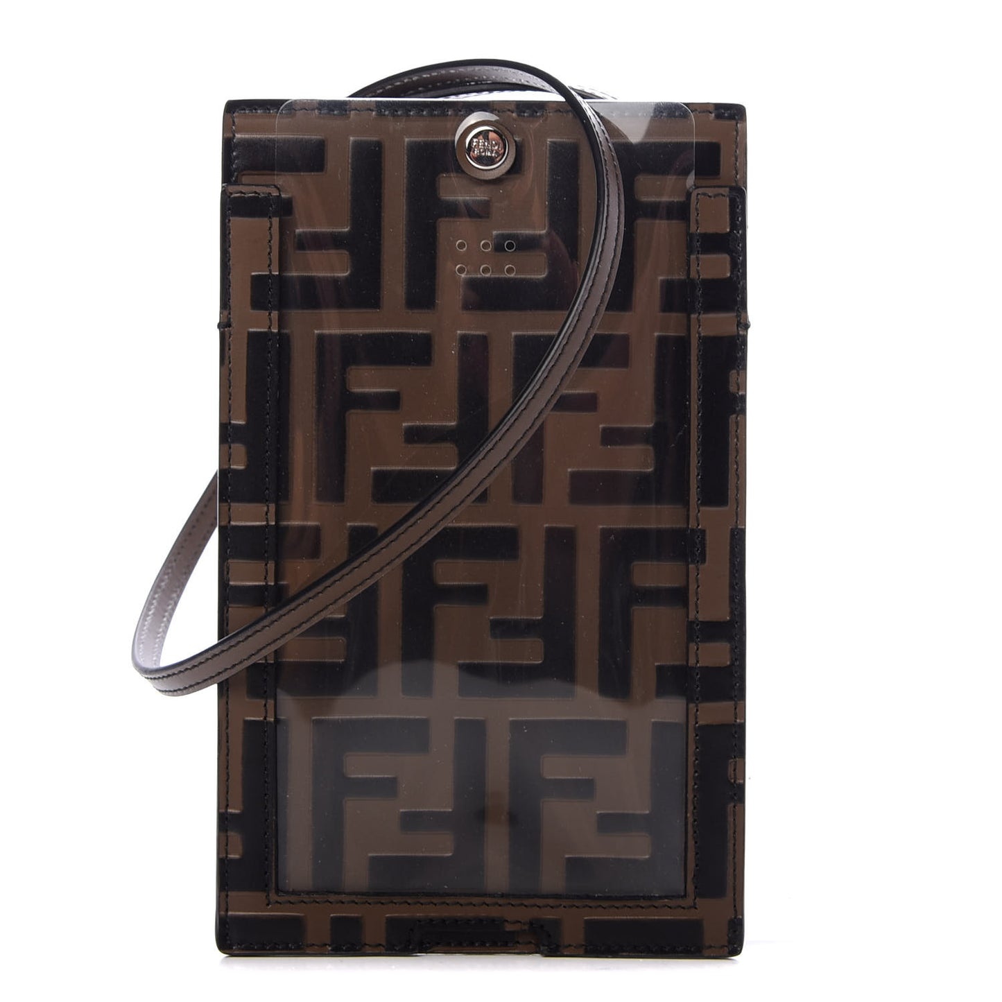 Calfskin FF 1974 Embossed Iphone X Lanyard Case Maya Black