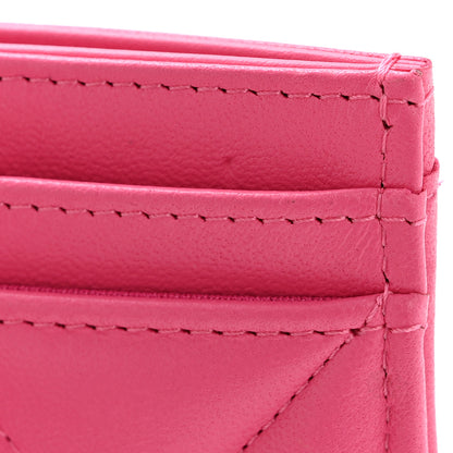 Chanel Lambskin Quilted Chanel 19 Card Holder Dark Pink 9 of 10