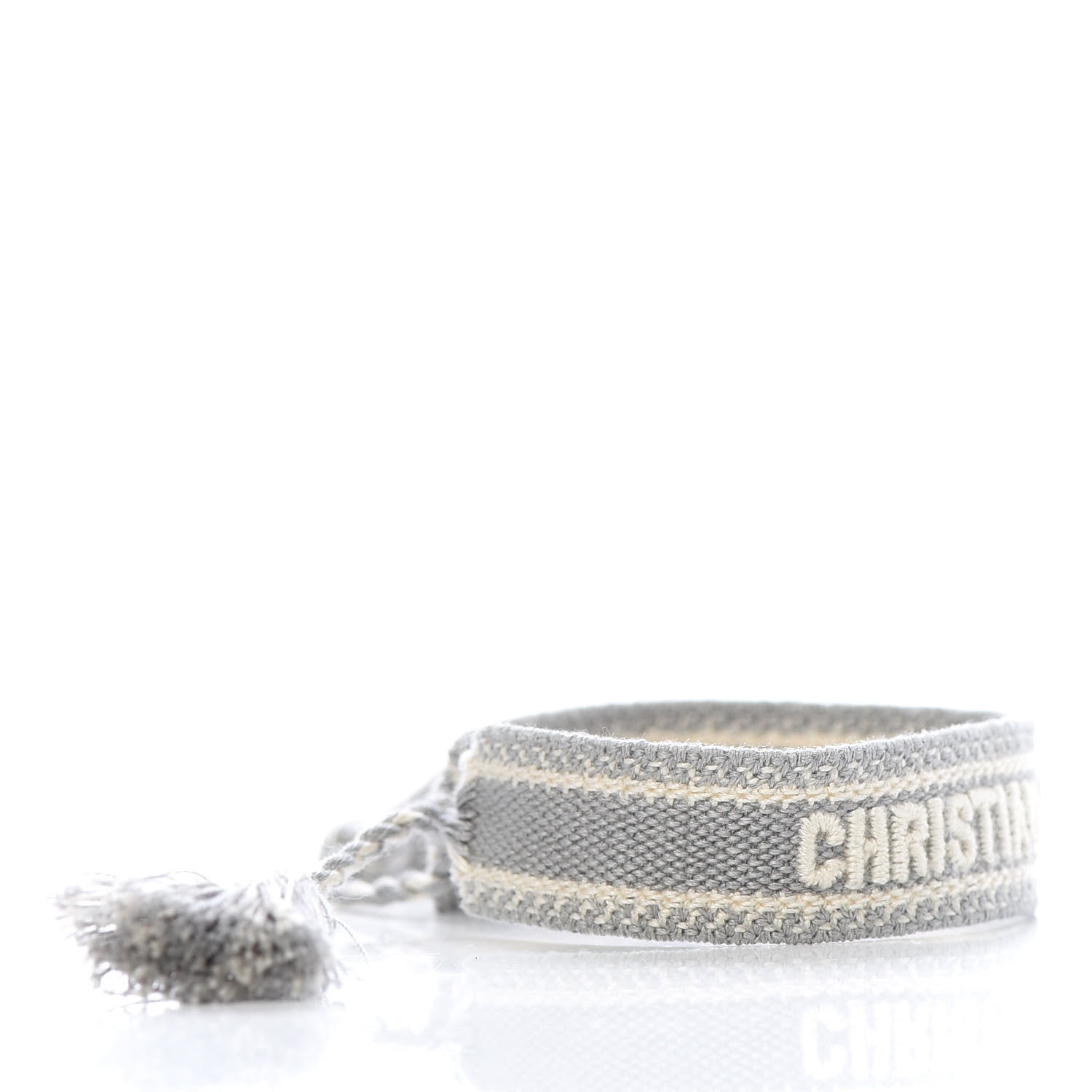 Christian Dior Woven Cotton J'Adior Friendship Bracelet Grey 4 of 4
