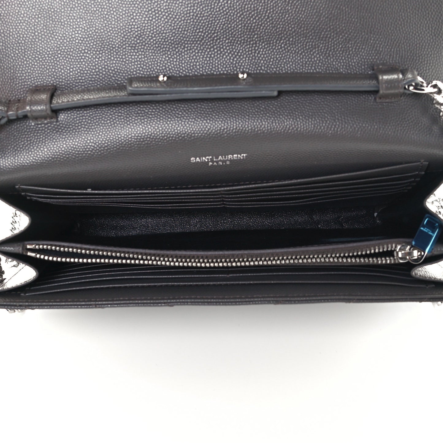 Grain De Poudre Matelasse Chevron Monogram Chain Wallet Coal