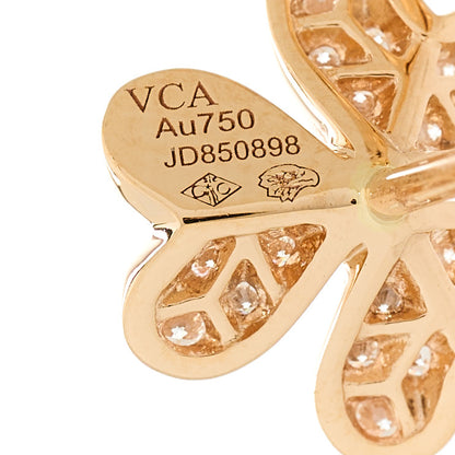 Van Cleef & Arpels 18K Rose Gold Diamond Mini Frivole Pave Earrings 4 of 5