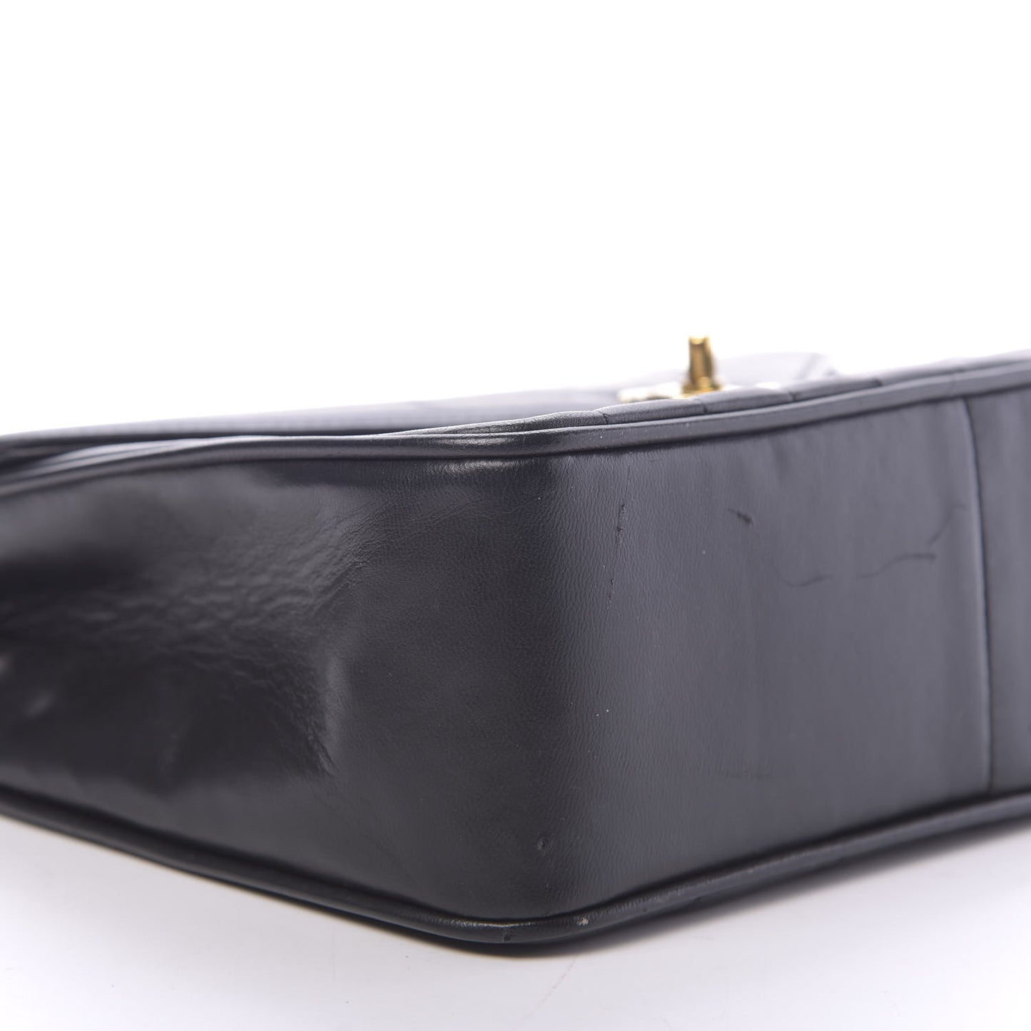 Lambskin Chevron Quilted Small Single Flap Black