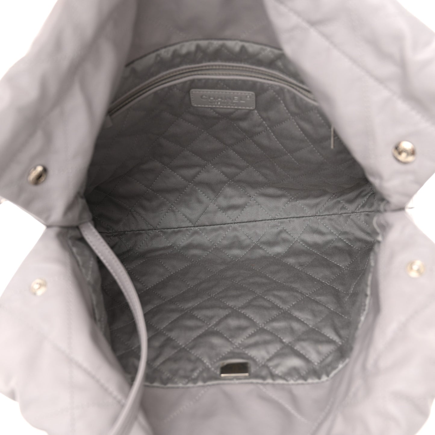 Shiny Calfskin Quilted Small Chanel 22 Grey
