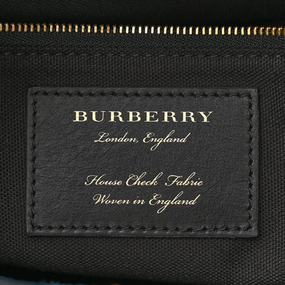 Burberry Snakeskin Textured Calfskin House Check Medium Banner Tote Blue 8 of 13