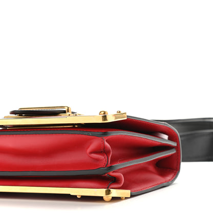 Prada City Calfskin Saffiano Cahier Bag Fuoco Black 8 of 8
