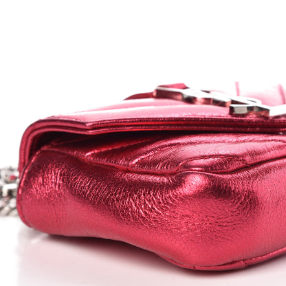Saint Laurent Metallic Sheepskin Matelasse Monogram Micro College Bag Porpora 7 of 8