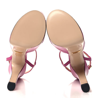 Gucci Malaga Kid Angel T-Strap Platform High Heel Sandals 37.5 Rododendro 5 of 7