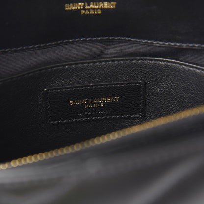 Saint Laurent Calfskin Y Quilted Monogram Small Loulou Chain Satchel Black 5 of 9