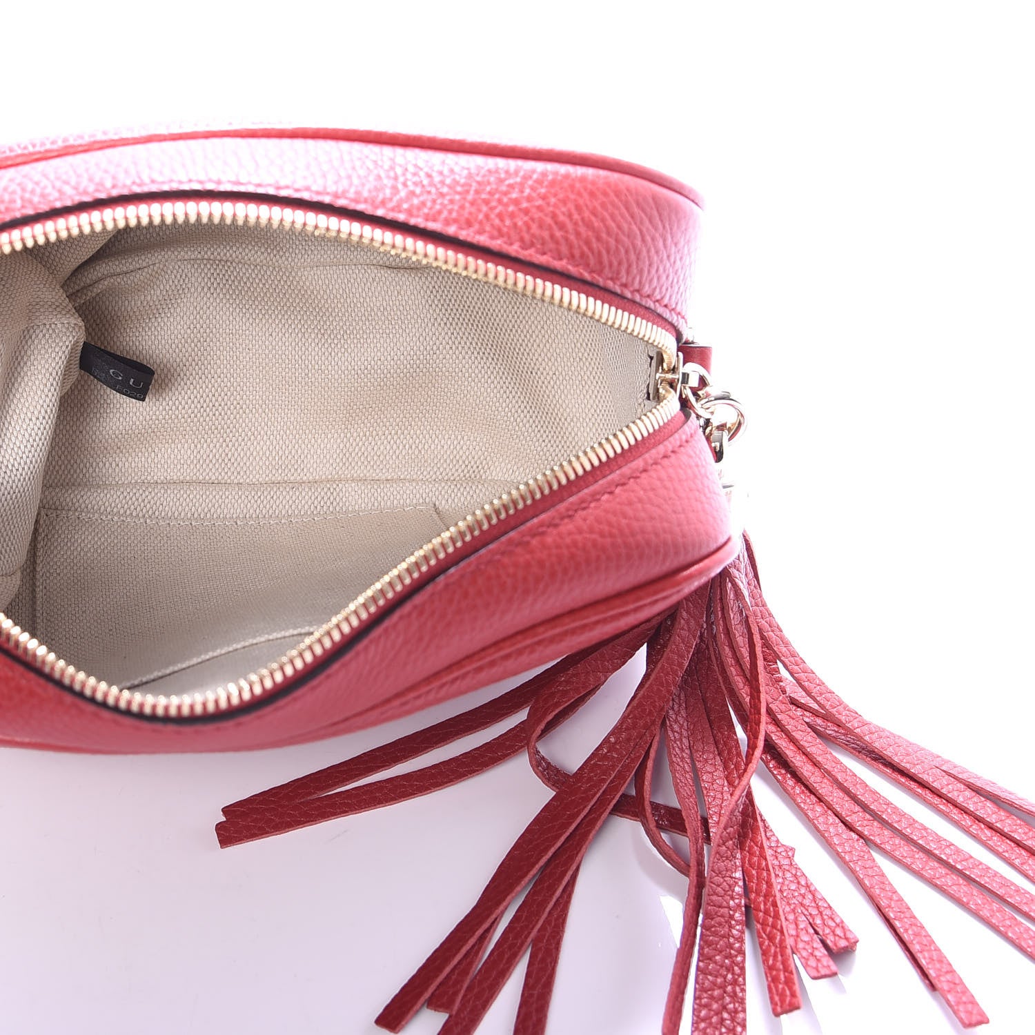 Gucci Pebbled Calfskin Small Soho Disco Bag Vibrant Red 5 of 9