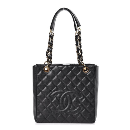Chanel Caviar Quilted Petit Shopping Tote PST Black 1 of 12