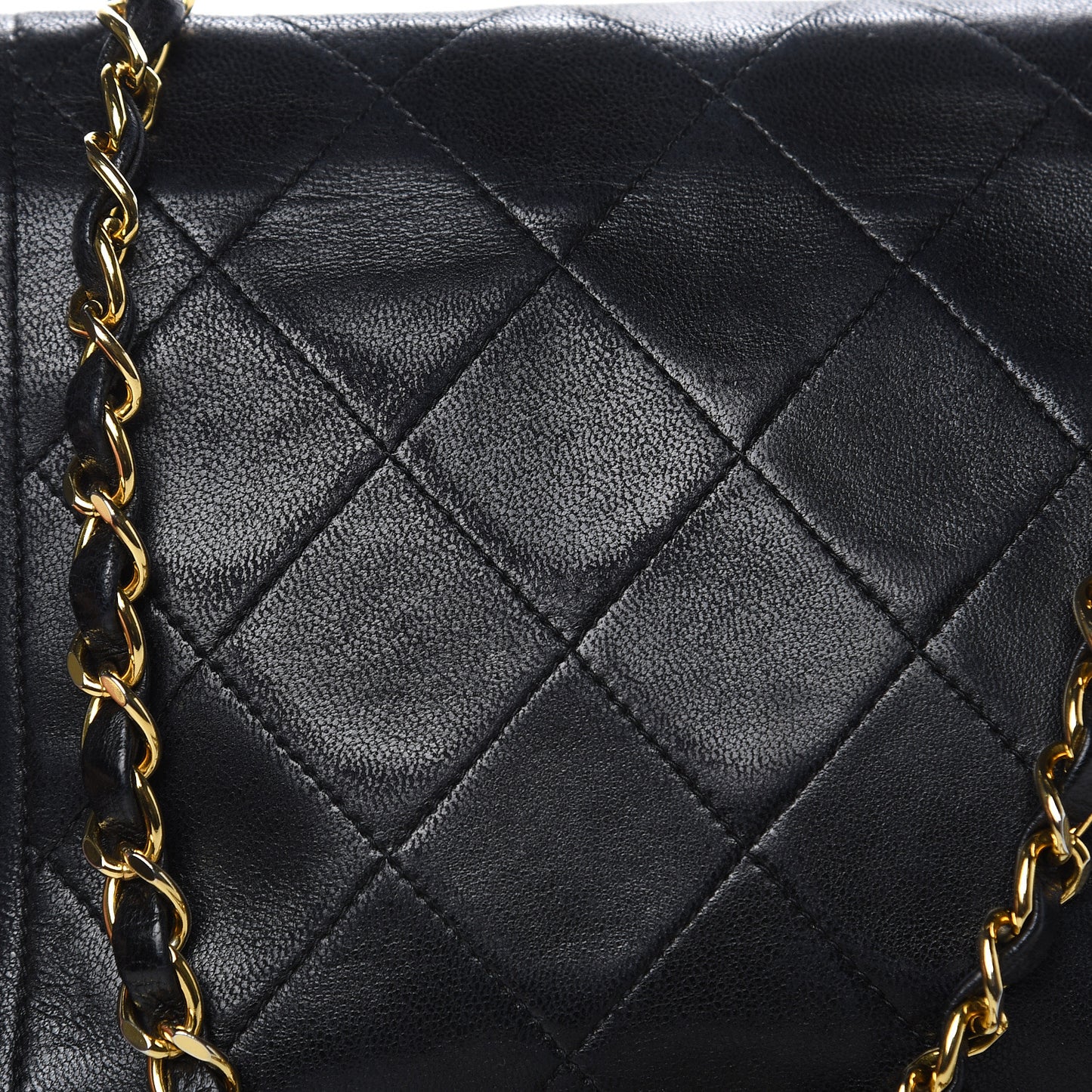 Lambskin Quilted Small Single Flap Black