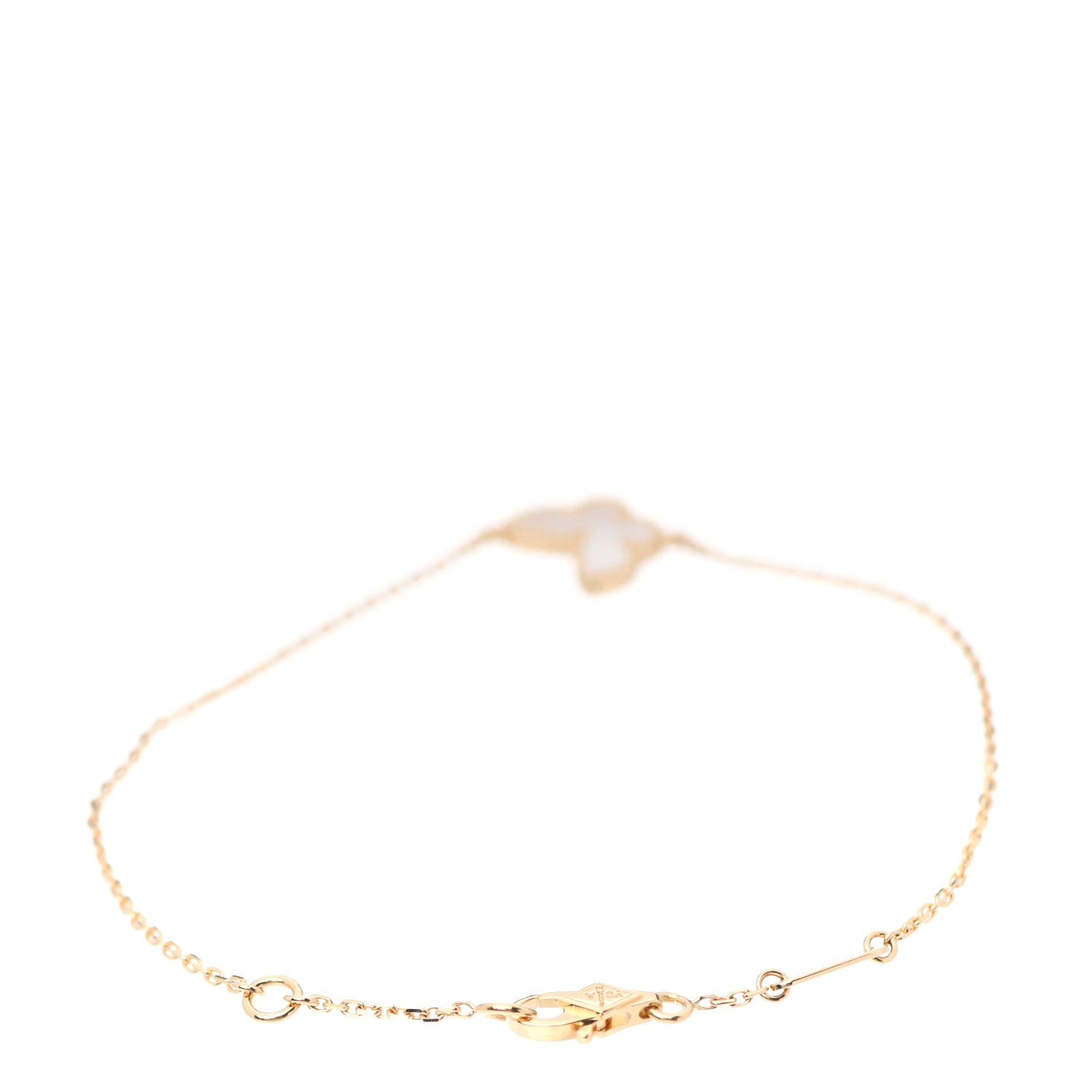 Van Cleef & Arpels 18K Yellow Gold Mother of Pearl Sweet Alhambra Butterfly Bracelet 2 of 5