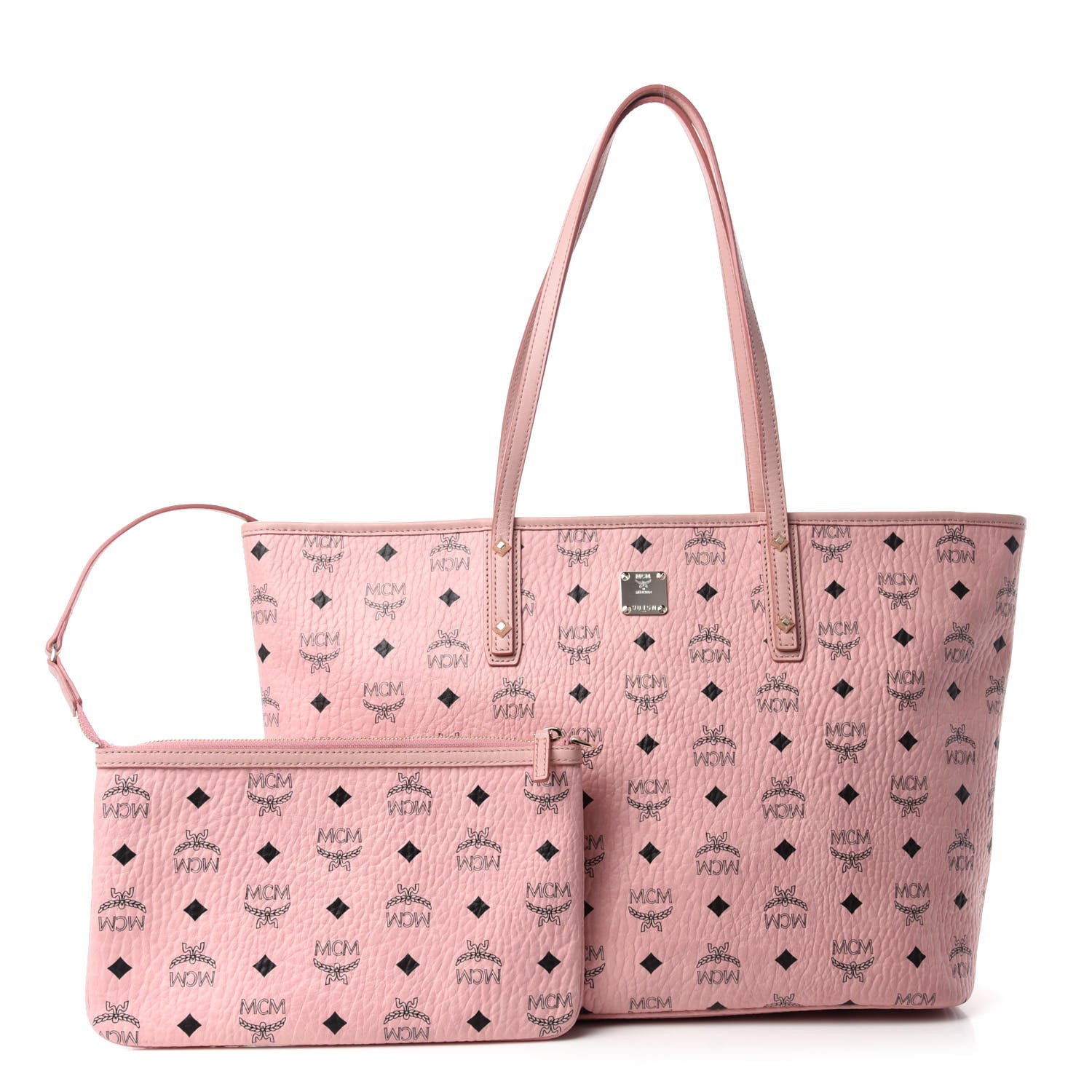 MCM Visetos Medium Anya Shopper Tote Light Pink 1 of 12