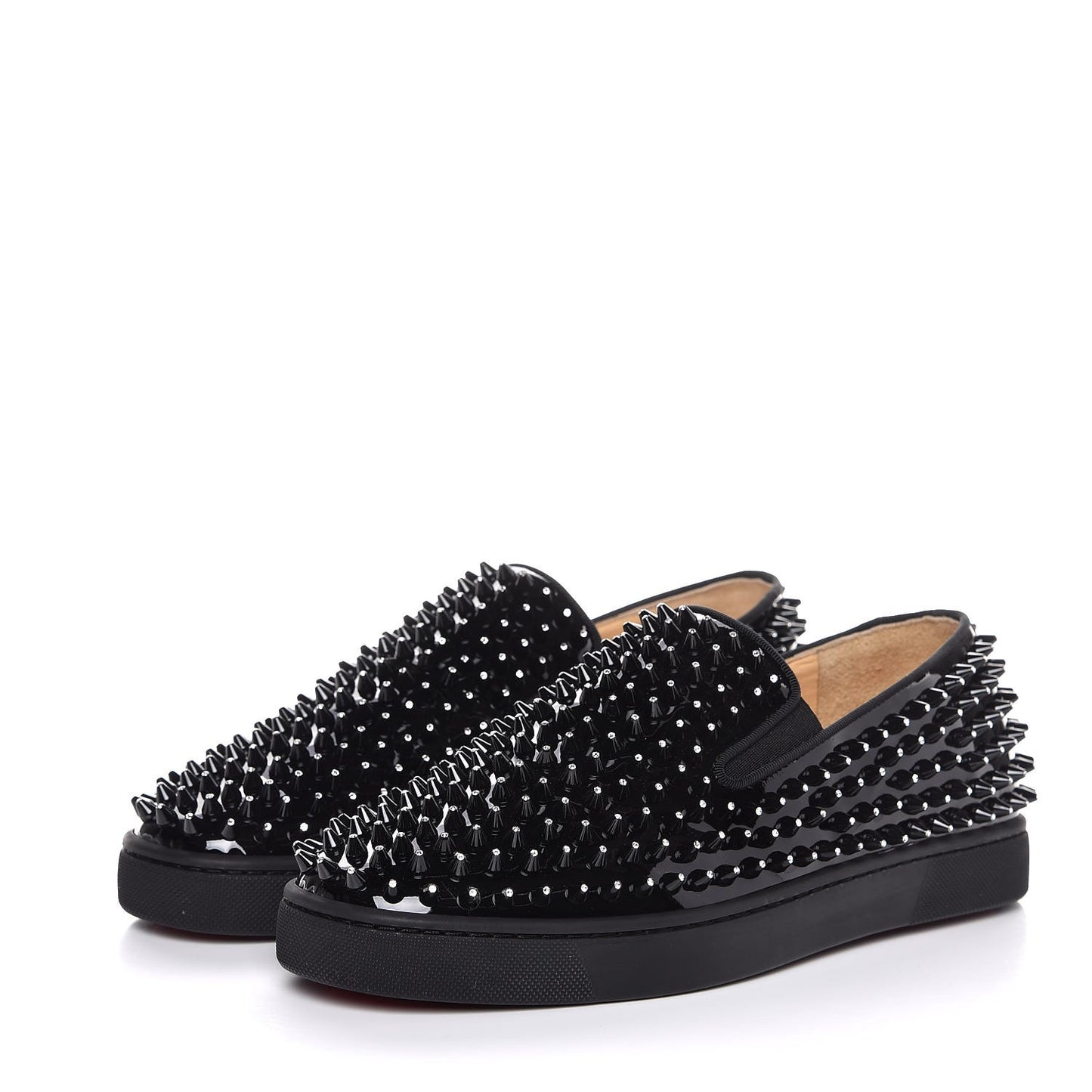 Mens Patent Spikes Galactokai Flat 40 Black