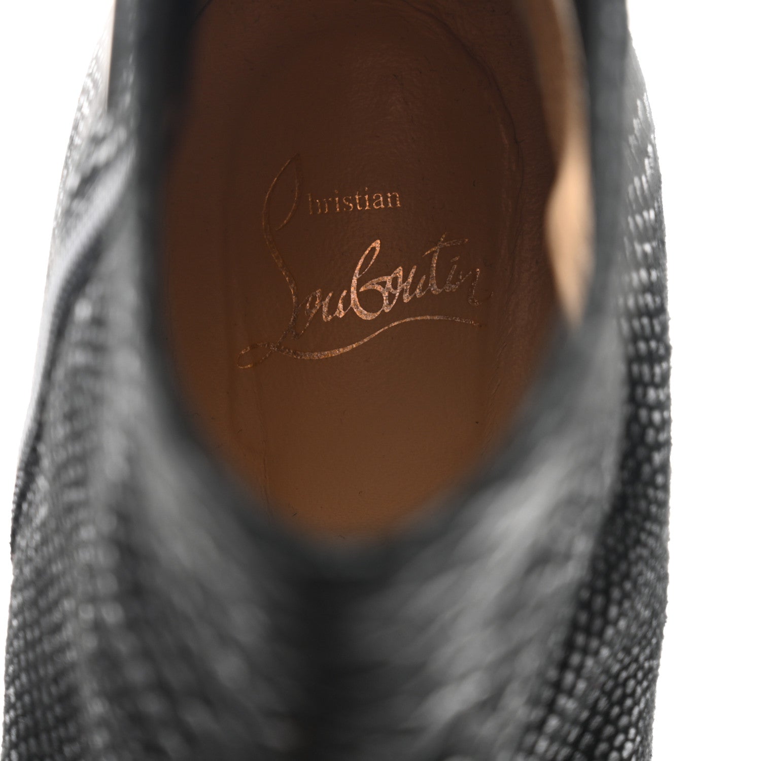 Christian Louboutin Calfskin Lizard Embossed Turela 85 Ankle Boots 39.5 Black 6 of 7