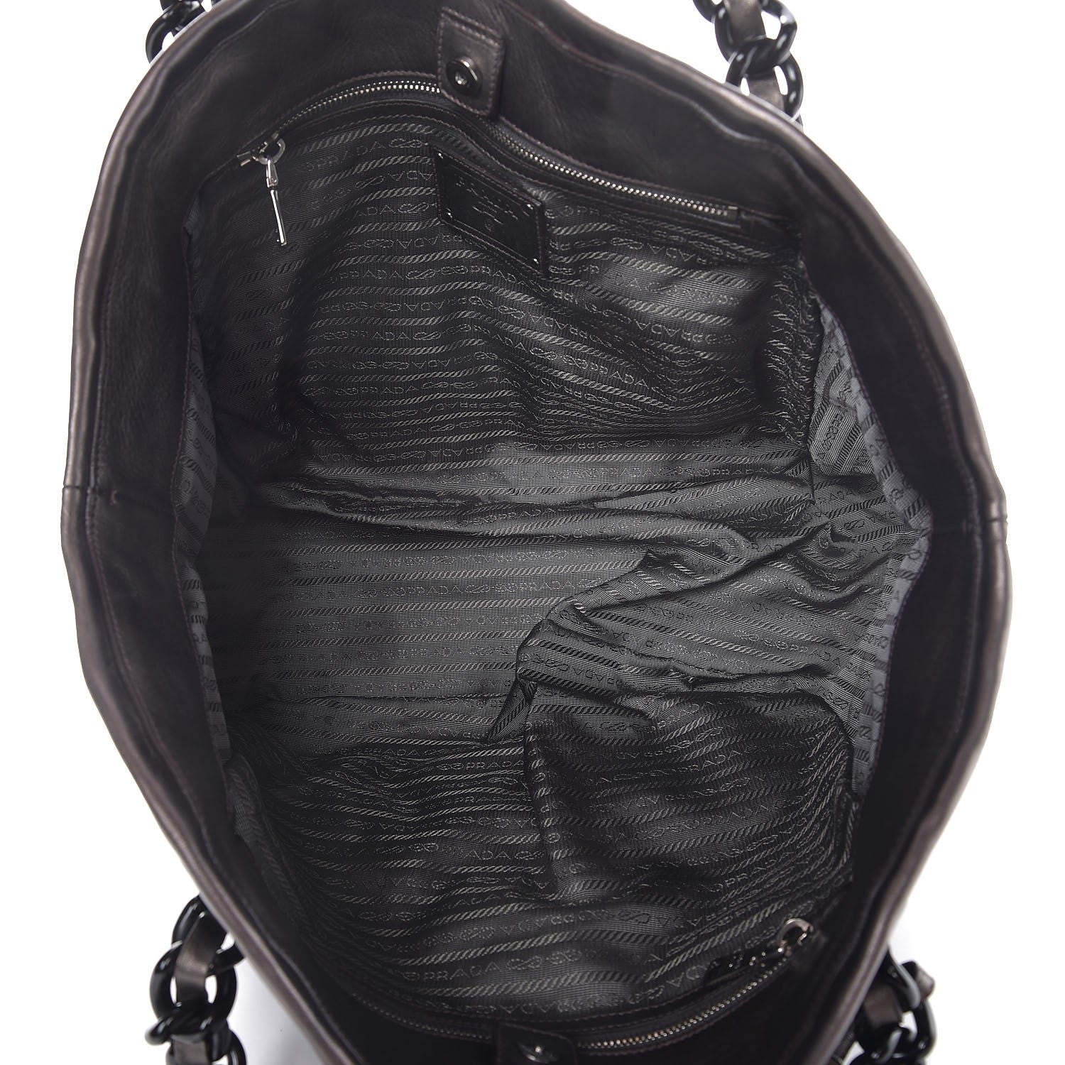 Prada Metallic Nappa Tessuto Tote Ardesia Mord 5 of 6