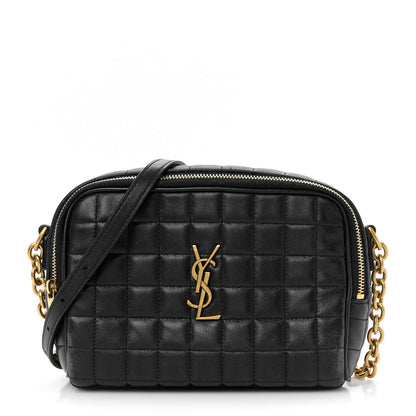 Saint Laurent Lambskin Carre Quilted Cassandre Mini Camera Bag Black 1 of 10