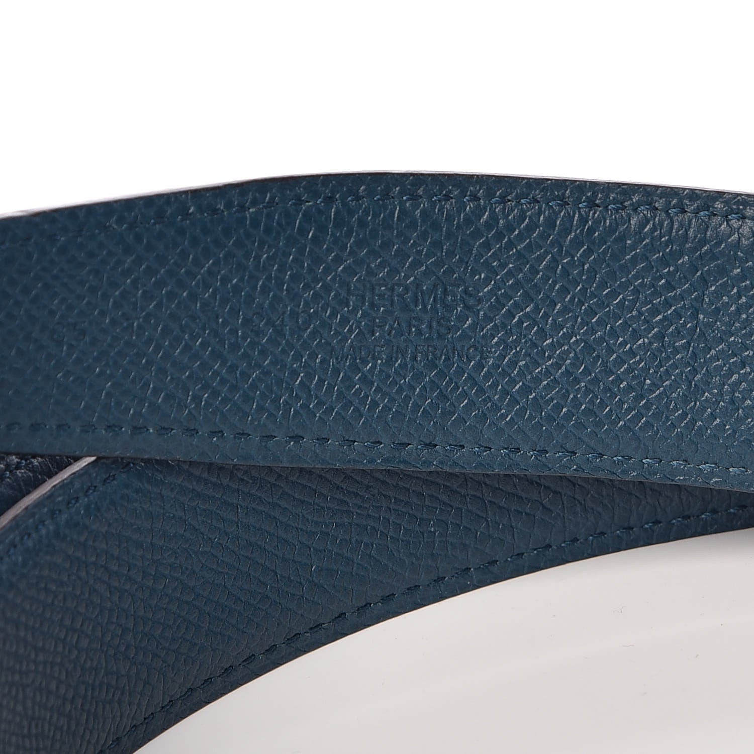 Hermes Swift Epsom 32mm Collier De Chien CDC Belt 85 Bleu Saphir Colvert 6 of 8