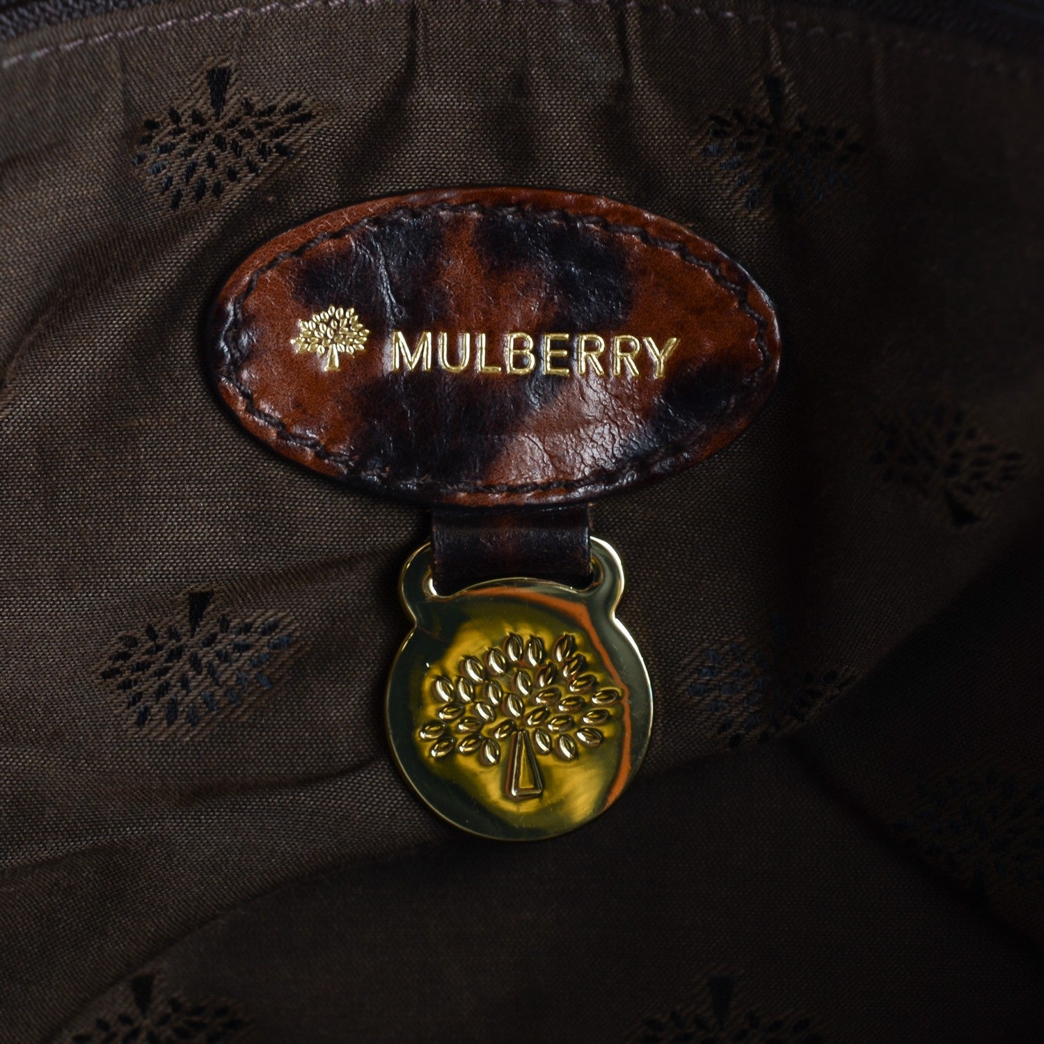 Mulberry Shiny Leopard Oversized Alexa Dark Oak 13 of 13