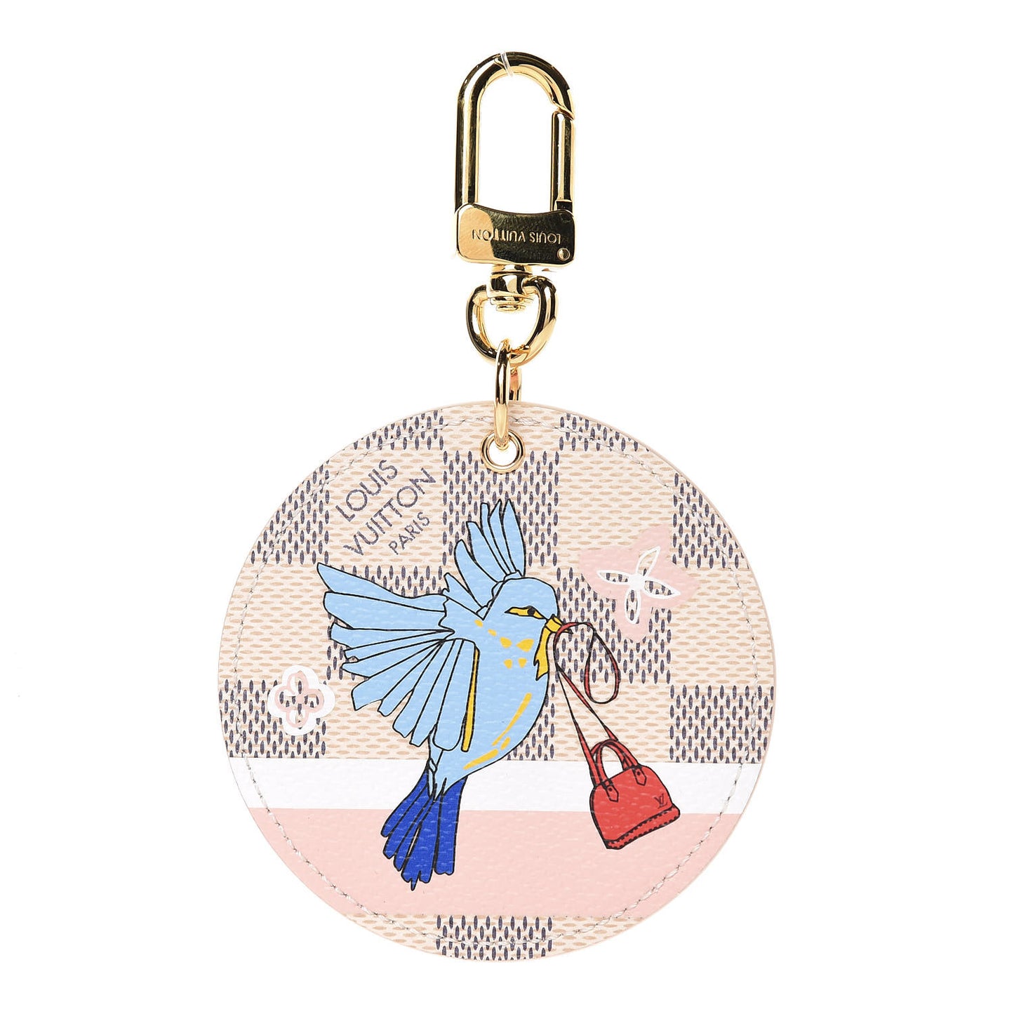 Damier Azur 2018 Christmas Animation Bag Charm Key Ring