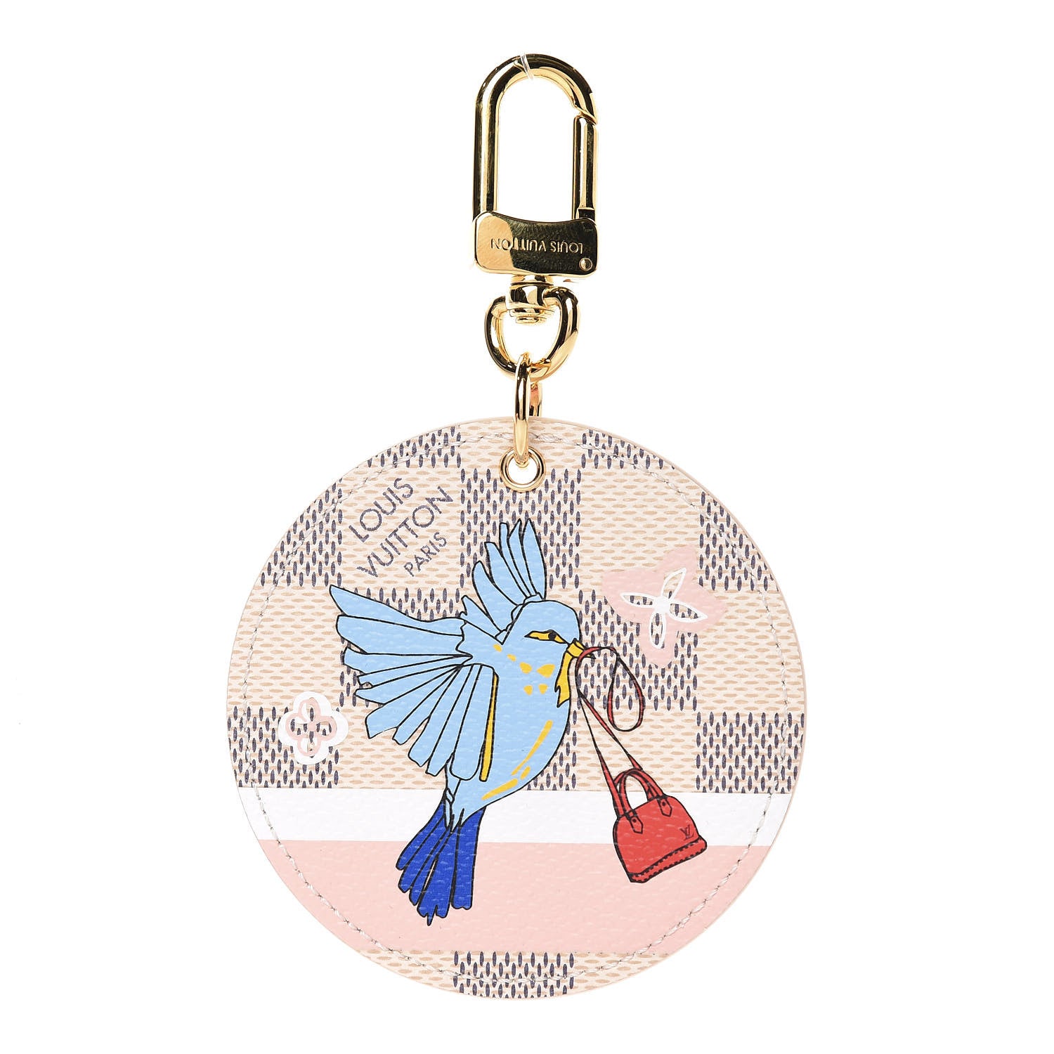 Louis Vuitton Damier Azur 2018 Christmas Animation Bag Charm Key Ring 1 of 4