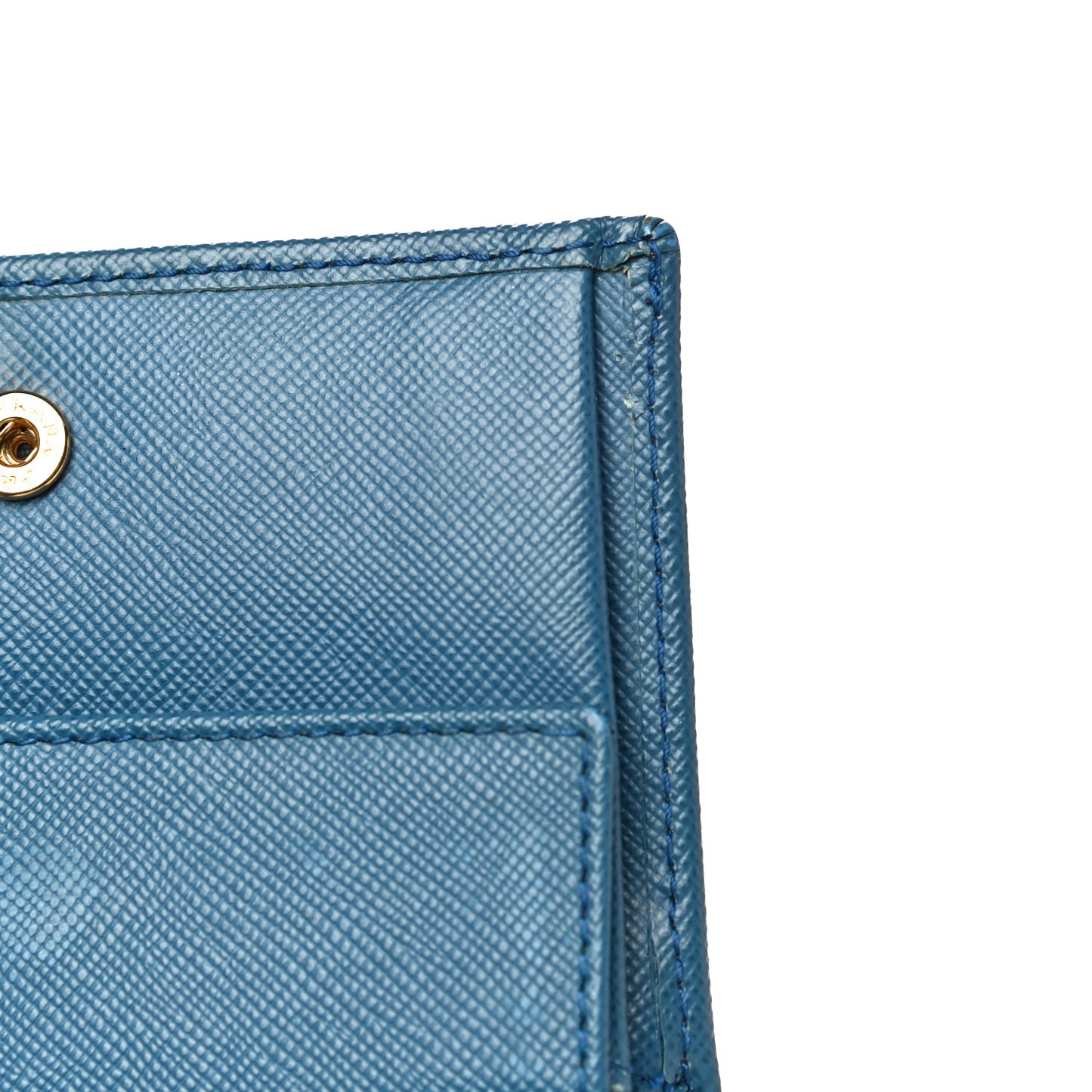 Saffiano Metal Compact Snap Bi-Fold Wallet Cobalto