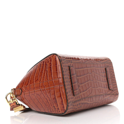 Givenchy Calfskin Crocodile Embossed Small Antigona Cognac 4 of 11