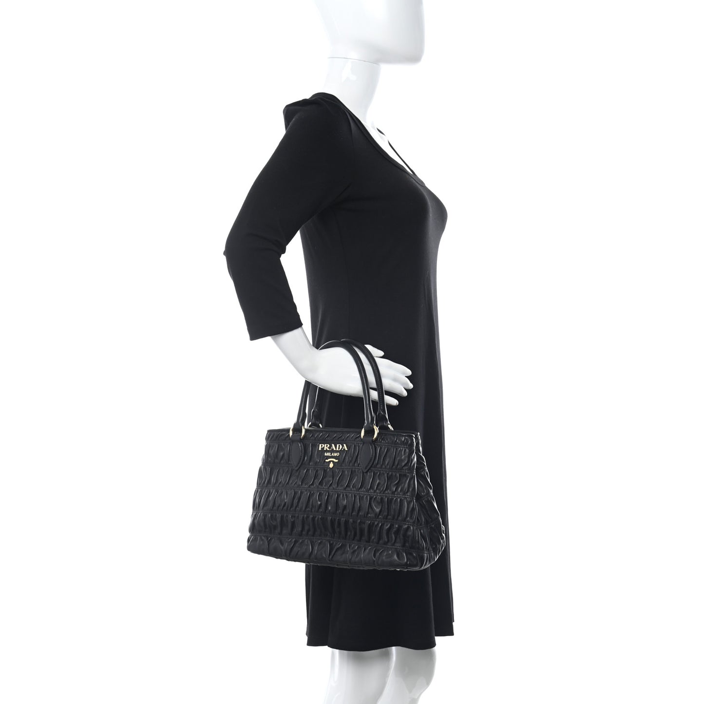 Nappa Gaufre Tote Black