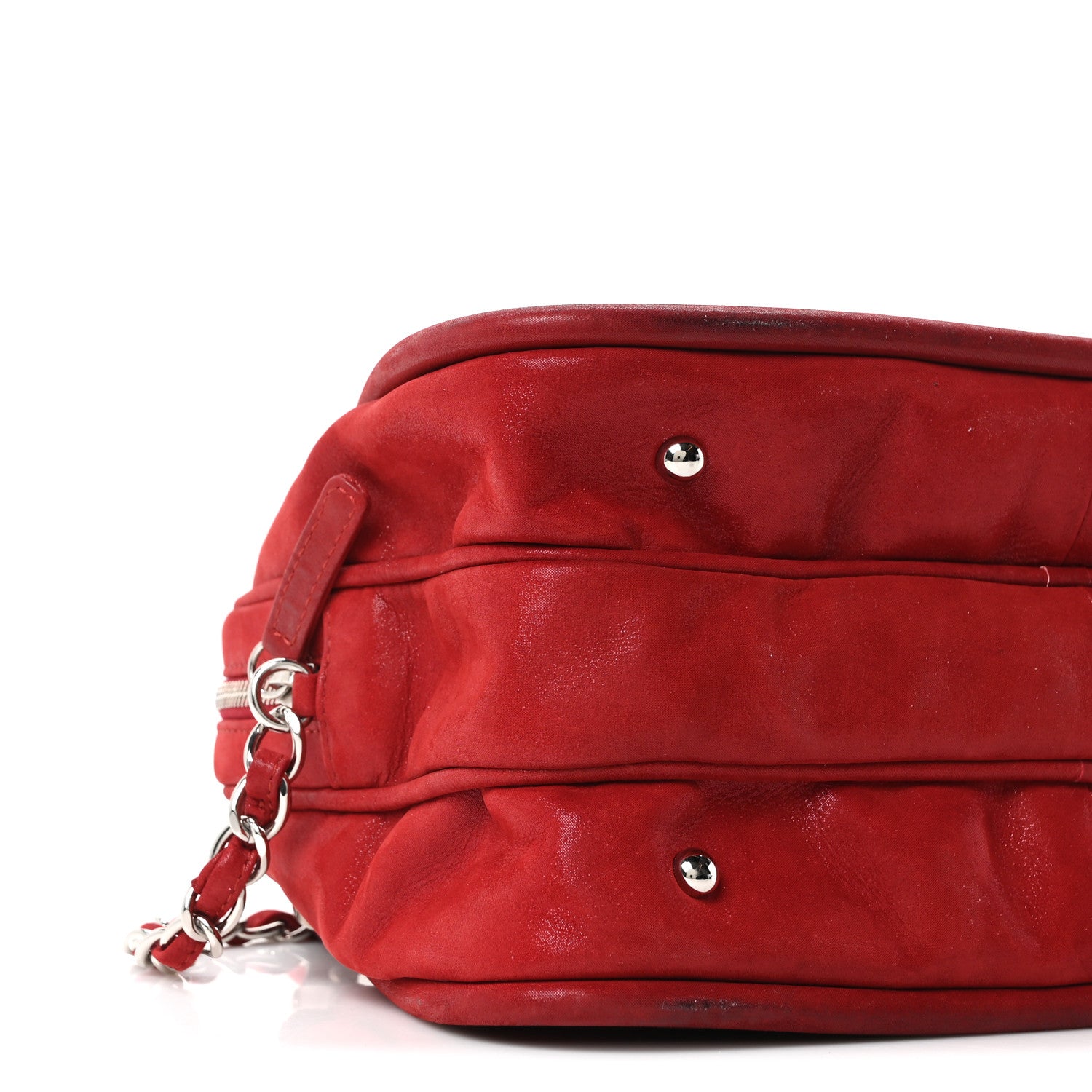 Chanel Iridescent Calfskin Quilted Relax CC Camera Case Red 17 of 19