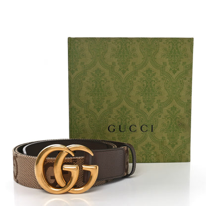 Gucci Monogram Jumbo GG Textured Dollar Calfskin Double G 40mm Belt 110 44 Camel Ebony 5 of 5